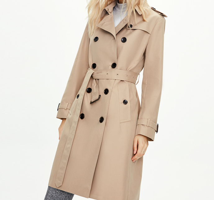 Khaki Double-Breasted Coat