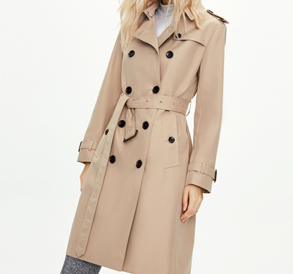 Khaki Double-Breasted Coat