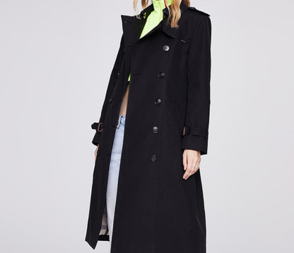 Solid Color Slim Fit Trench Coat