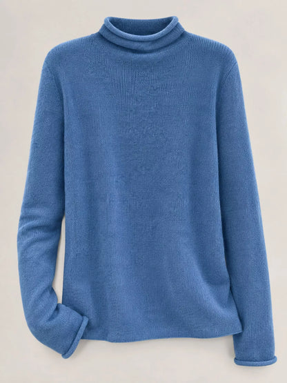Women’s Sheer Turtleneck Knit Top – Lightweight Long Sleeve