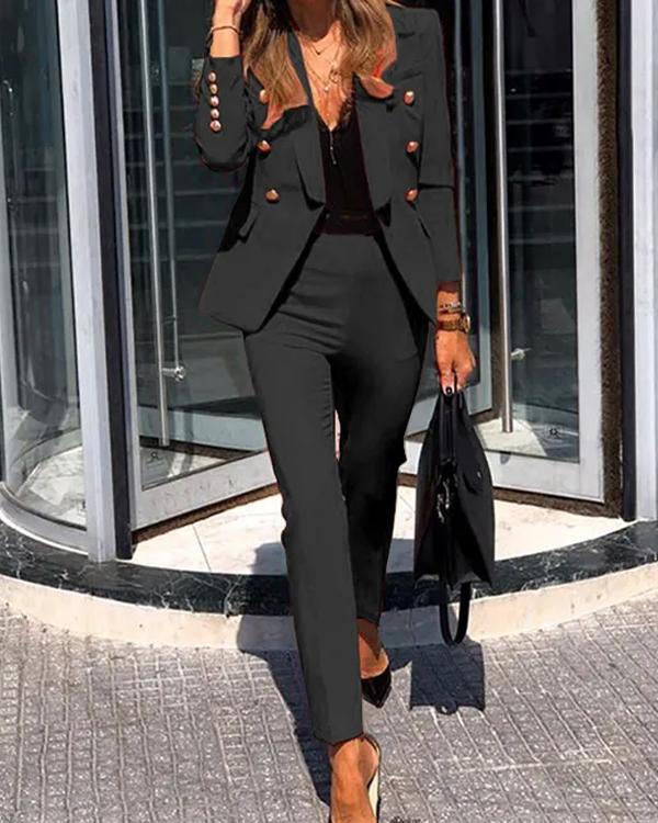 Clidress Double Breasted Suit Set