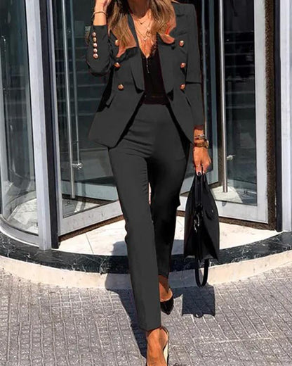 Clidress Double Breasted Suit Set