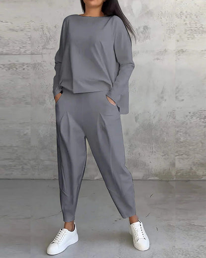 Clidress Suit Stlye T-shirt & Pencil Pant 2 Piece Set