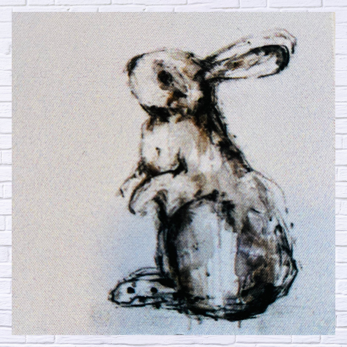 Set Of 6 Rubber Coasters Rabbit Begging
