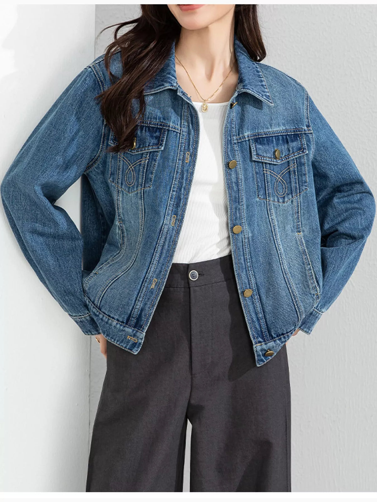 Vintage Wash Relaxed Fit Denim Jacket