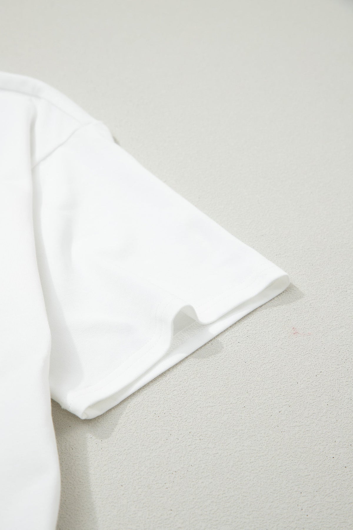 White Fancy Embroidered Patch Flag Casual T Shirt