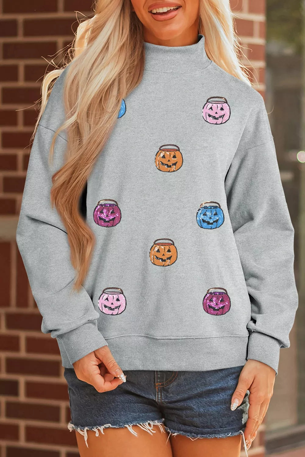 Halloween Pumpkin Long Sleeve Sweatshirt