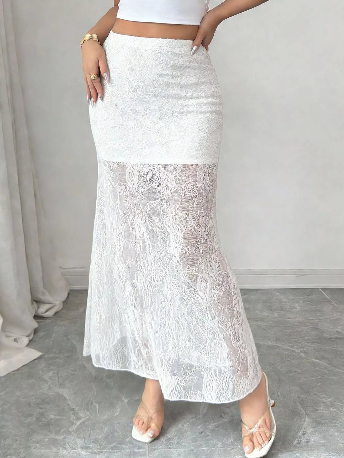 Lace Mermaid Maxi Skirt
