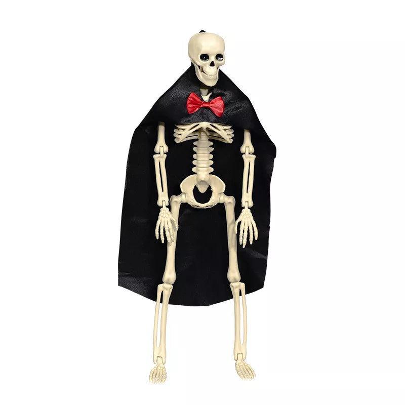 Halloween Posable Skeleton Couple with Wedding Veil and Cape