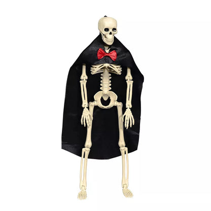 Halloween Posable Skeleton Couple with Wedding Veil and Cape