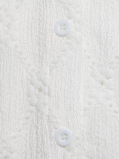 Lace Detail Ruffle Sleeve Button Up Shirt