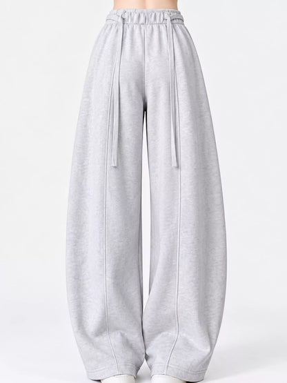 Drawstring Wide-Leg Casual Pants
