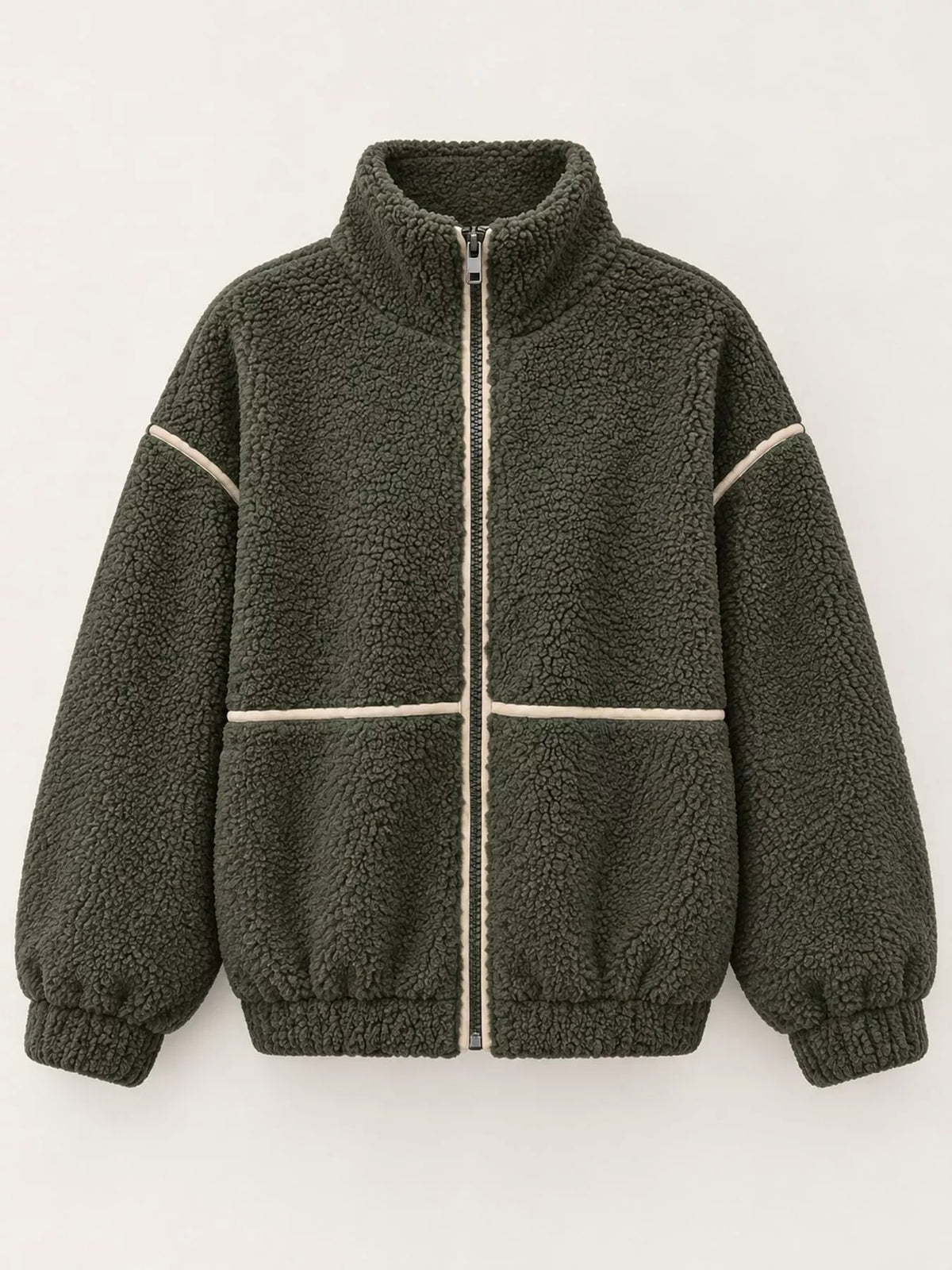 Stand Collar Cozy Sherpa Fleece Zip-Up Jacket