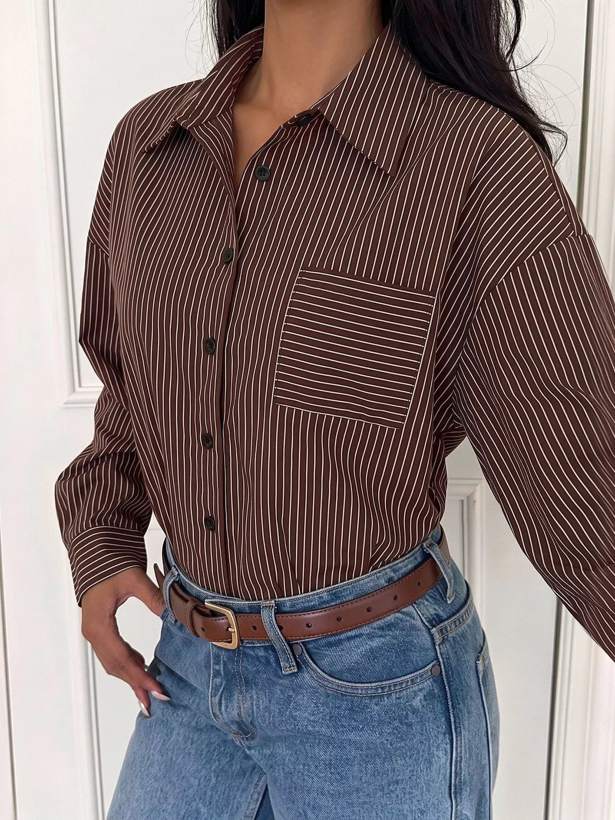 Striped Button-Up Bodysuit