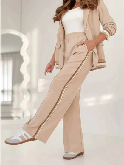Women's casual ribbed knit two-piece suit