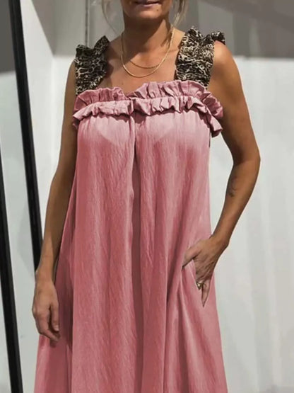 Full Size Ruffled Strap Flowy Maxi Dress Plus Size
