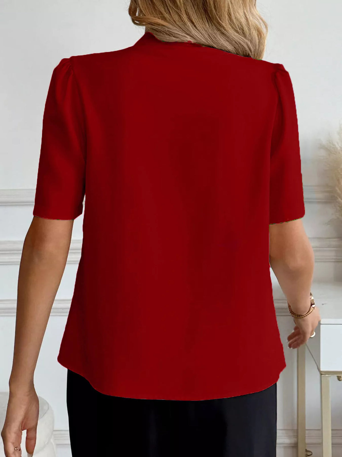 V-Neck Button-Down Shirt