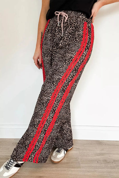 Leopard Print Wide Leg Pants