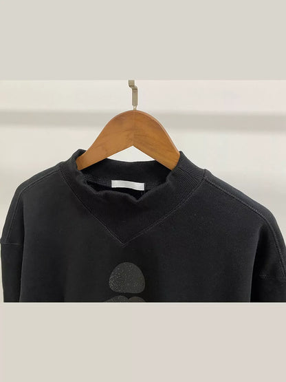 Mock Neck Dropped Shoulder Sweatshirt