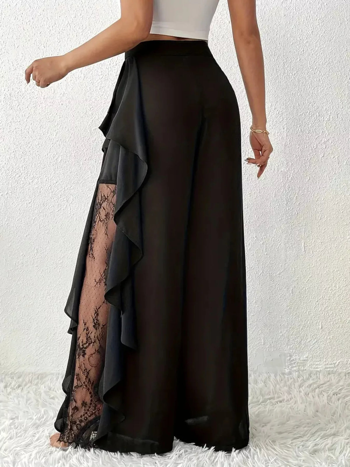 Ruffled Wide Leg Pants