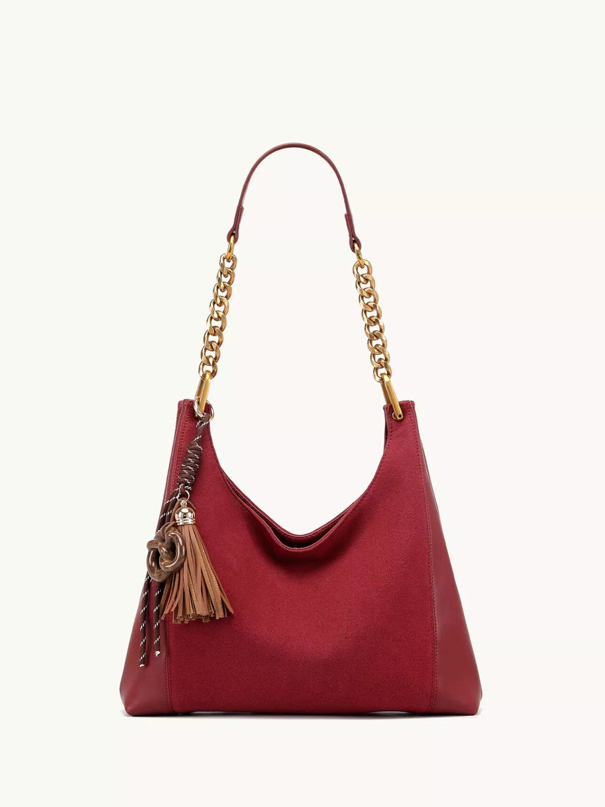 Chain Strap Tassel Charm Shoulder Bag