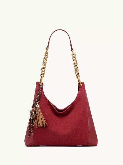 Chain Strap Tassel Charm Shoulder Bag