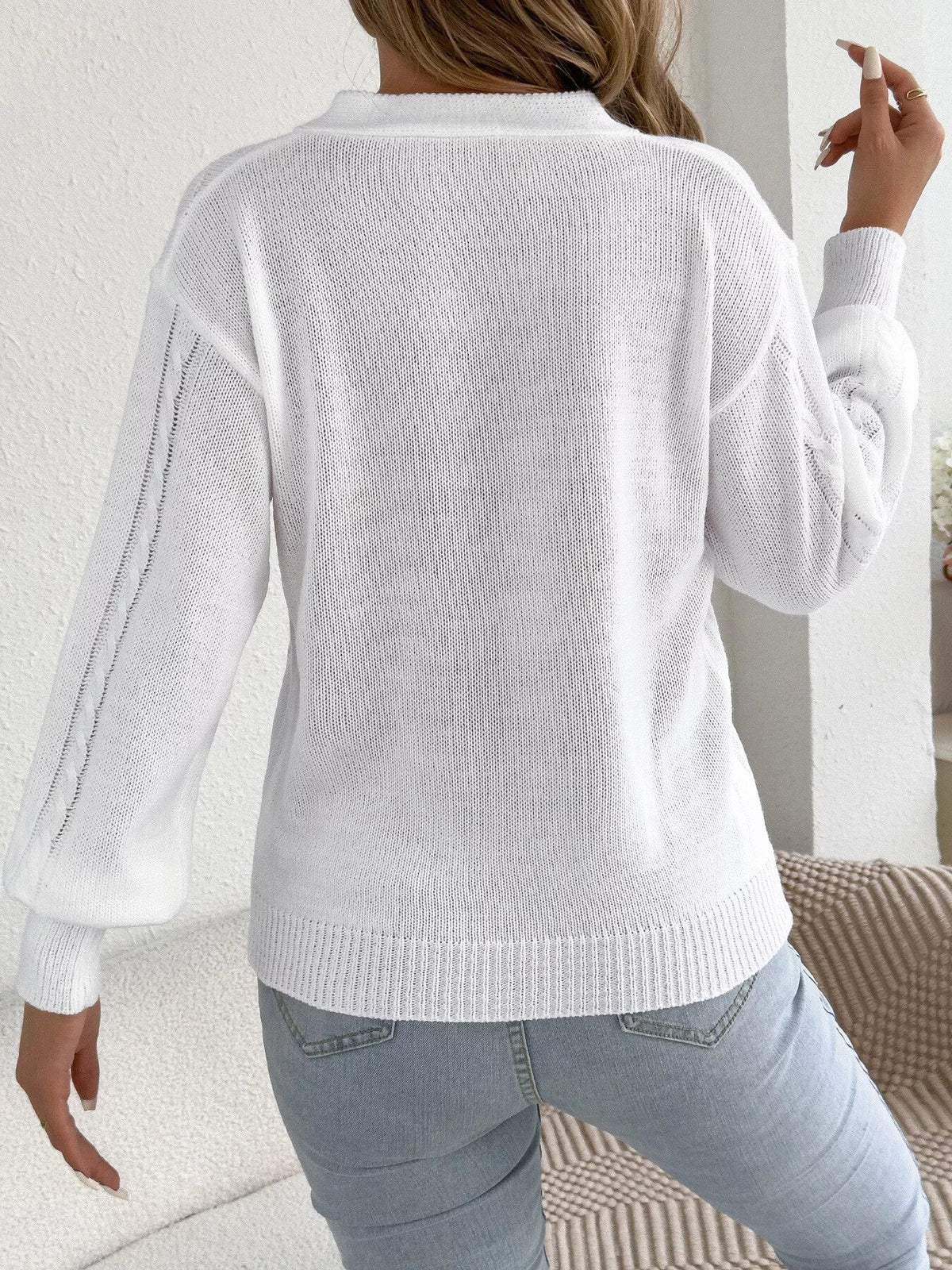 Cut-Out Cable Knit Sweater