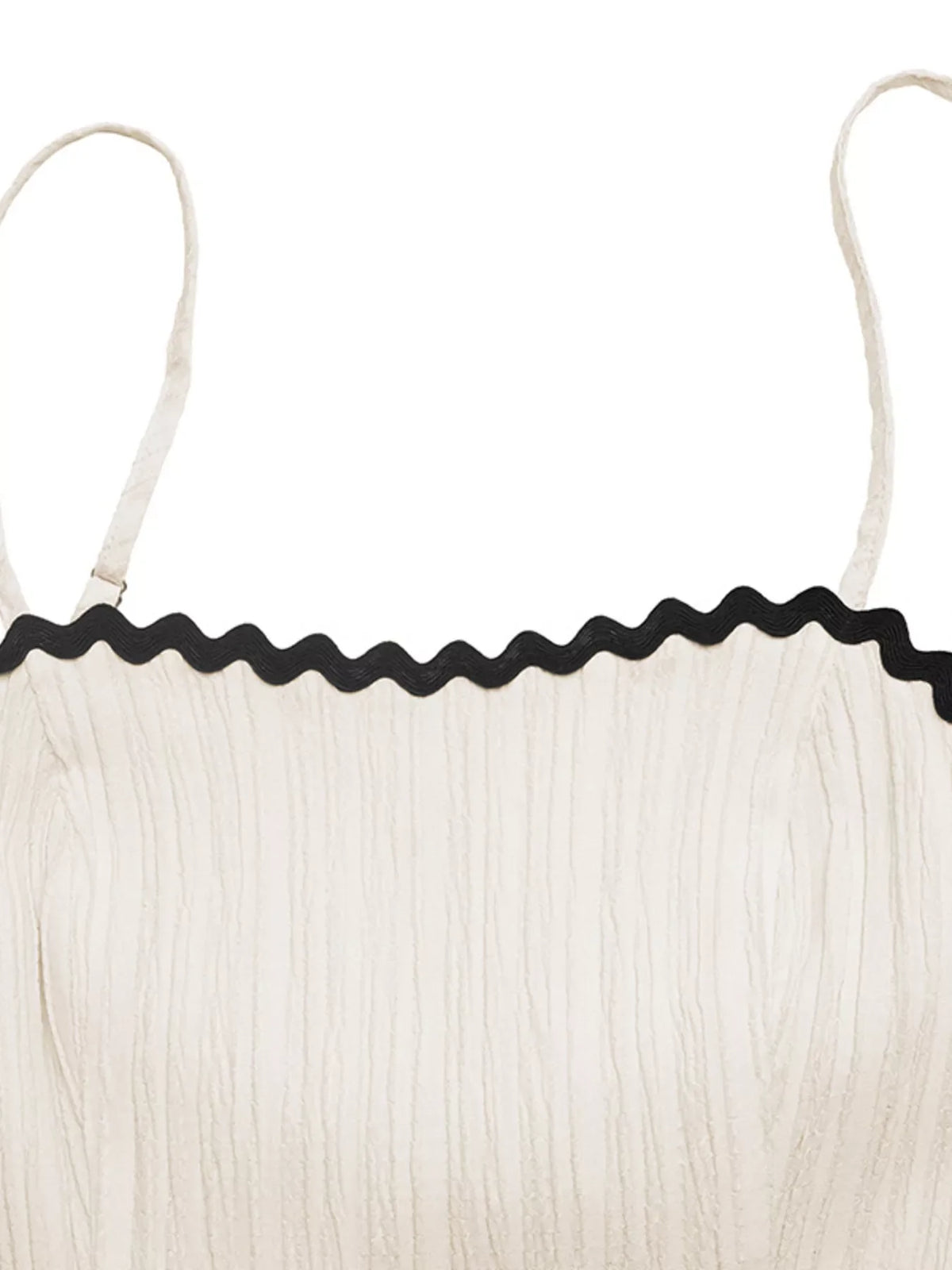Contrast Trim Tiered Cami Dress