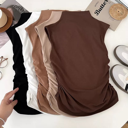 Ruched Mock Neck Tank
