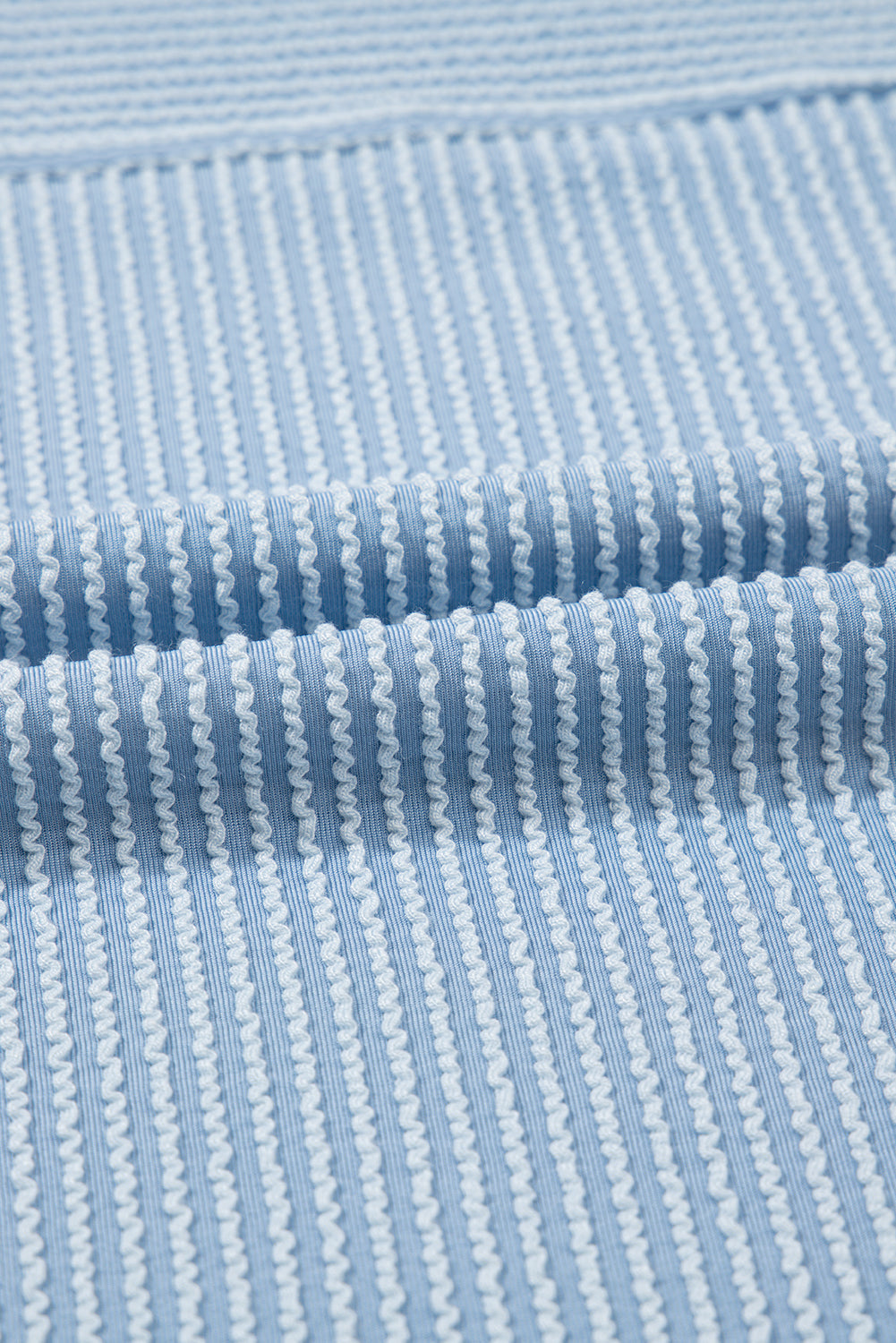Myosotis Plain Corded Knit Mock Neck T Shirt