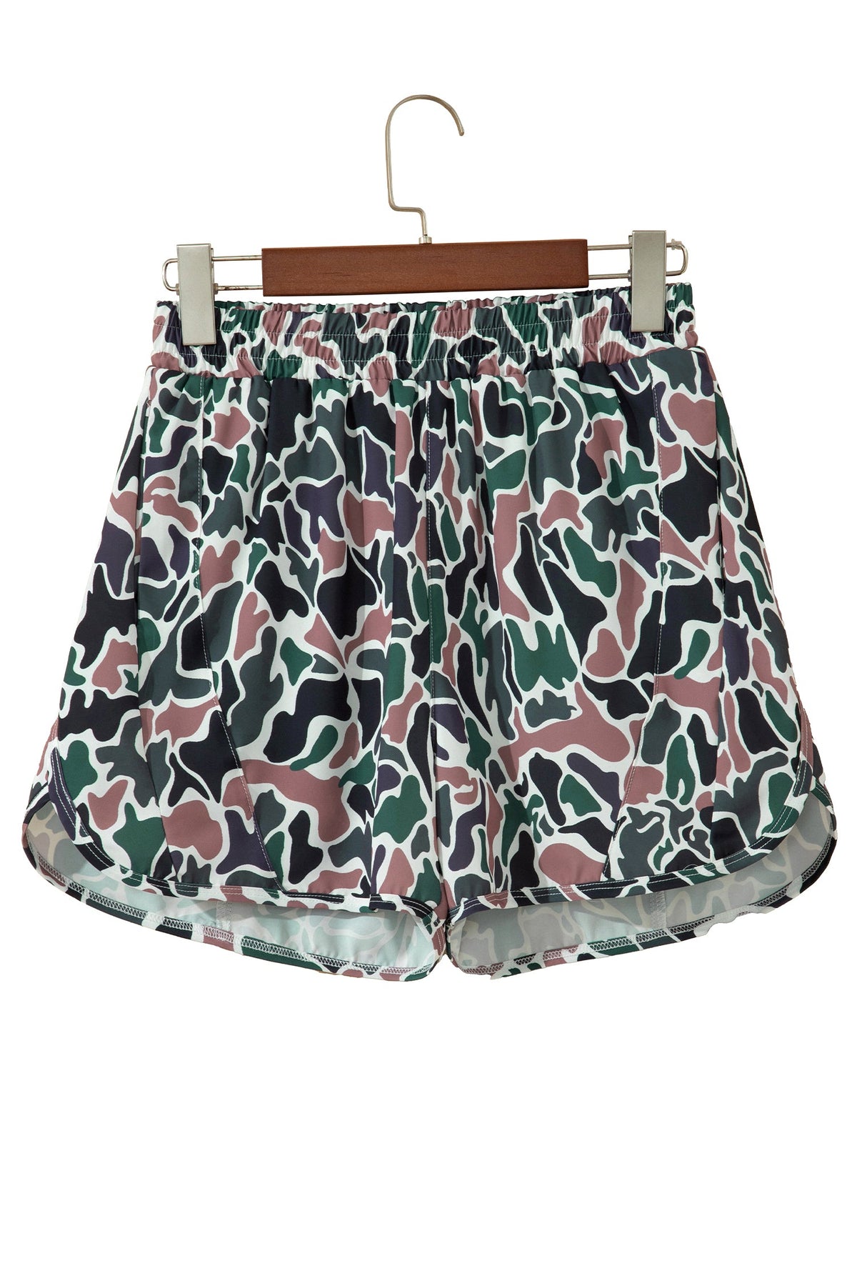 Multicolour Camouflage Print Athletic Lined Shorts