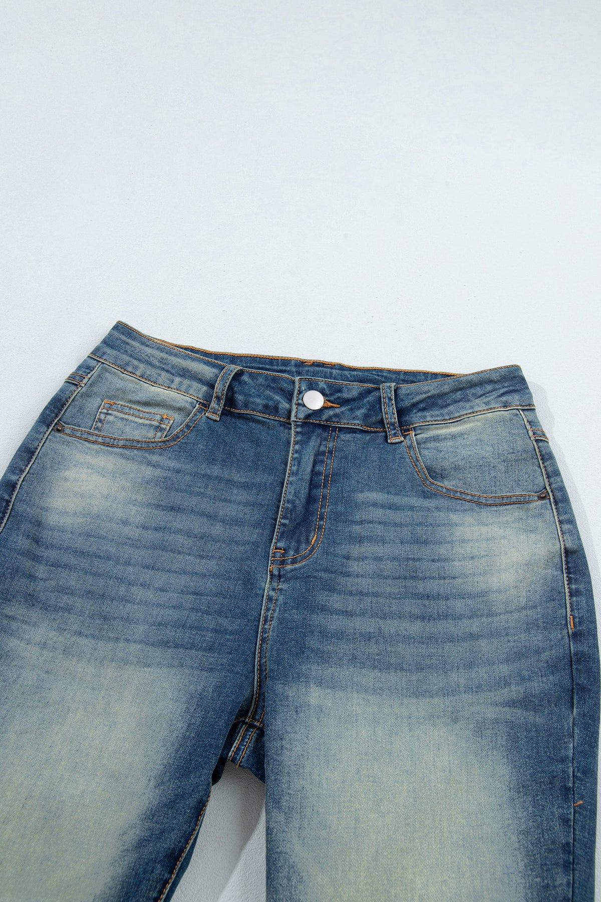 Sail Blue Pocket Detail Flare Leg Jeans