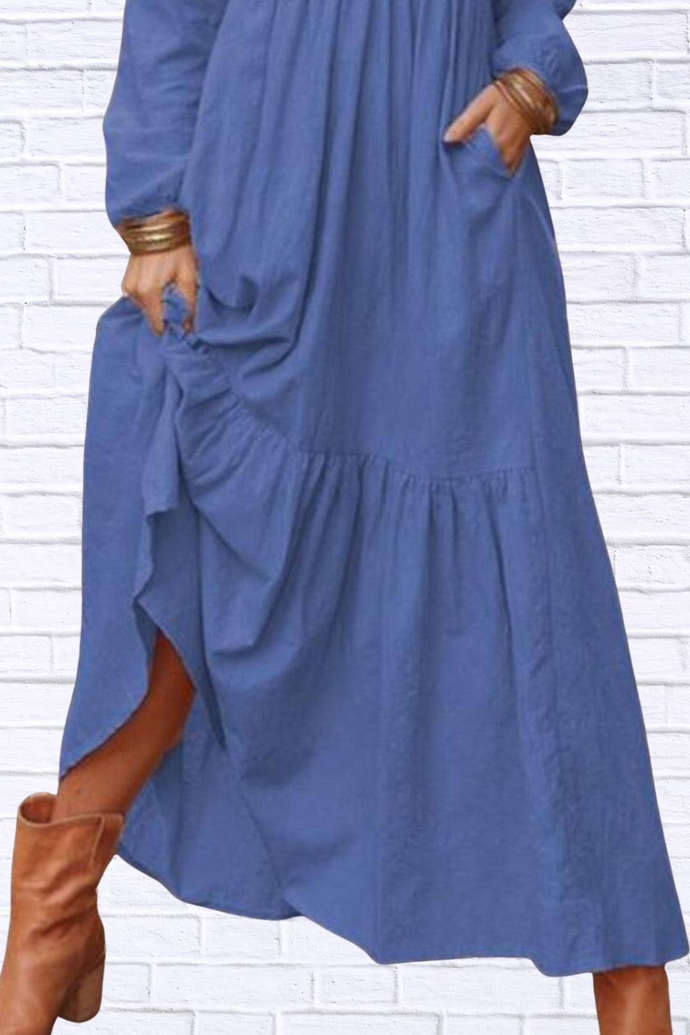 Plus Size V-Neck Tiered Maxi Dress | Flowy & Chic