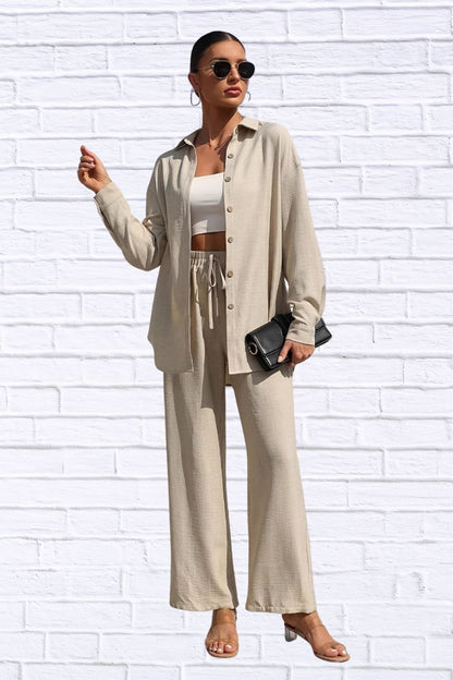 Button Up Shirt & Pants Set | Women’s Matching Outfit