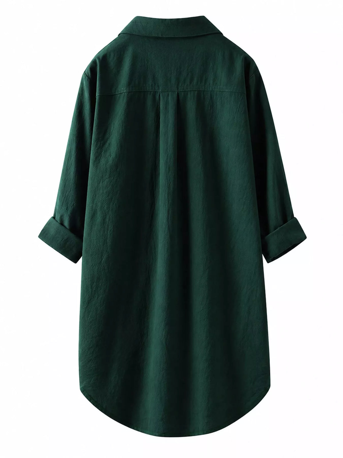 Full Size Casual Button-Down Shirt with Dual Chest Pockets Plus Size