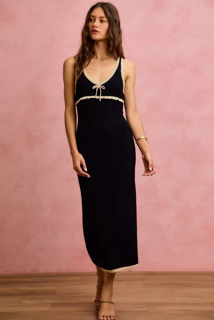 SO ME Knit Sweater Maxi Sleeveless Bodycon Resort Dress