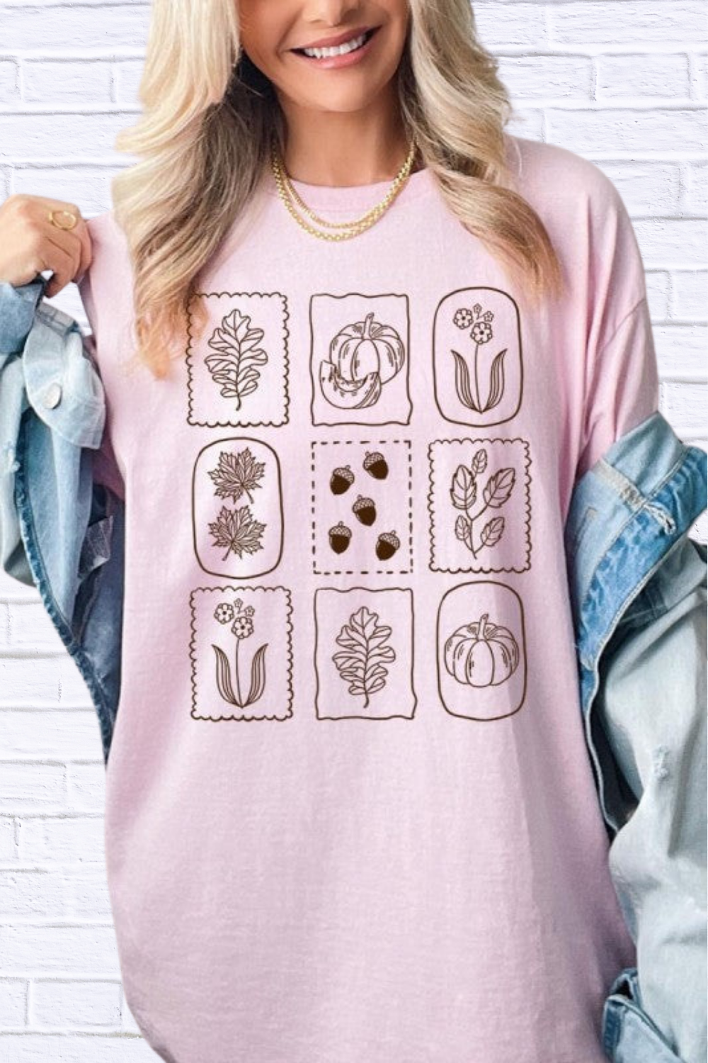 Autumn Graphic Heavy Cotton Tee LIGHT PINK