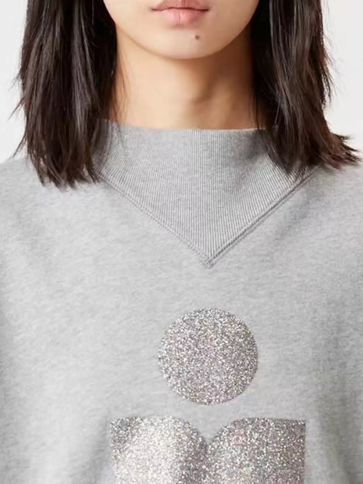 Mock Neck Dropped Shoulder Sweatshirt