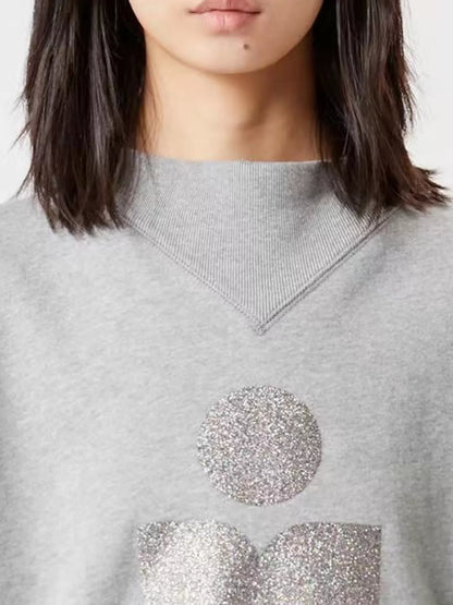 Mock Neck Dropped Shoulder Sweatshirt