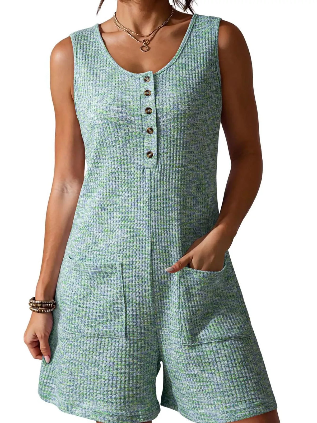 Sleeveless Button Detail Romper