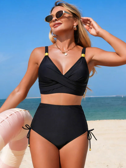Crisscross High-Waisted Swim Set