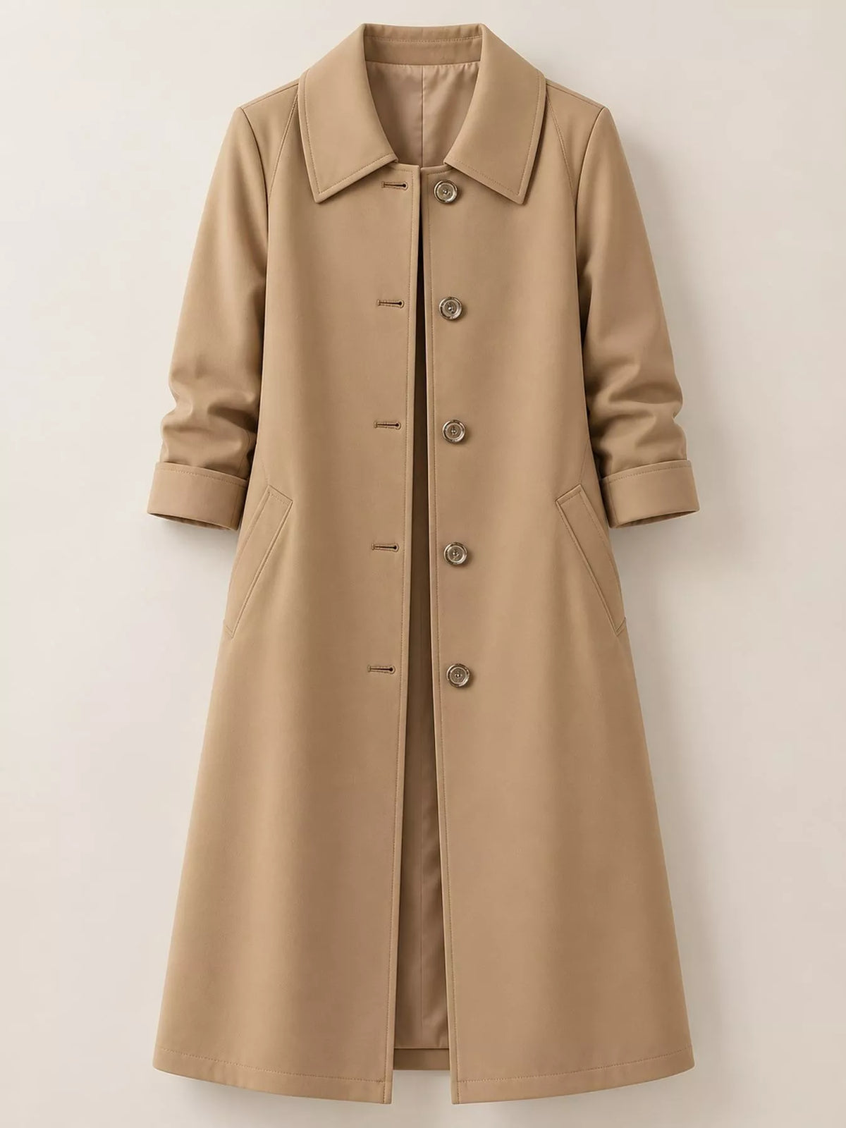 Plus Size Button Up Longline Coat