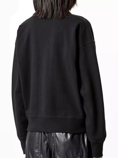 Mock Neck Dropped Shoulder Sweatshirt