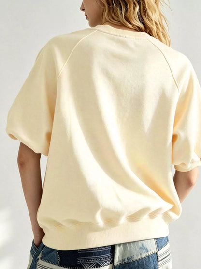 Full Size Raglan Short-Sleeve Sweatshirt Plus Size