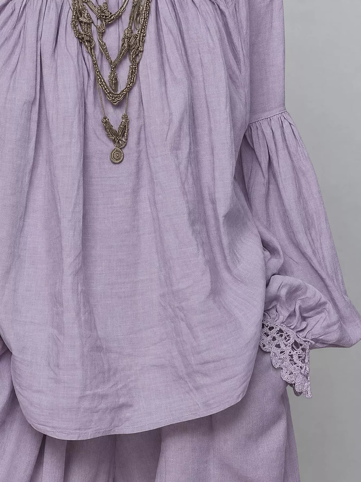 Full Size Lace Mock Neck Long Sleeve Blouse Plus Size
