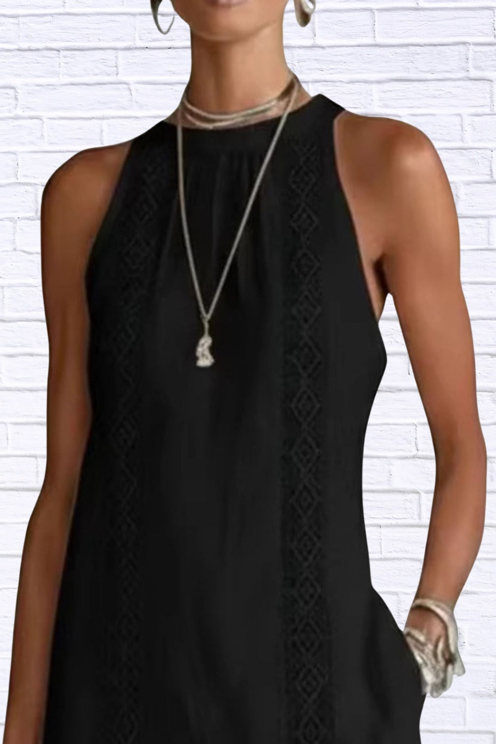 Sleeveless Side Slit Midi Dress | Elegant Women’s Style