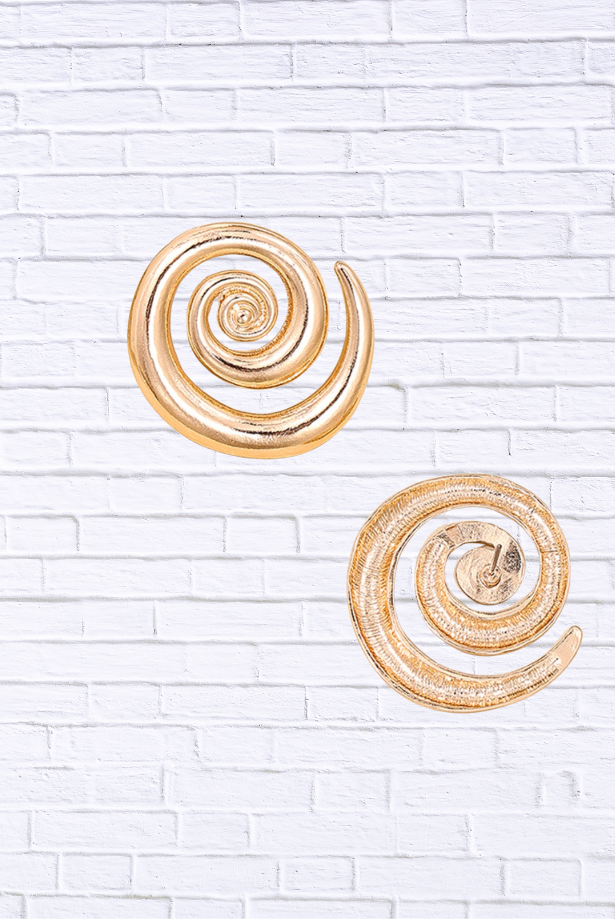 18K Gold-Plated Spiral Statement Earrings Gold onesize