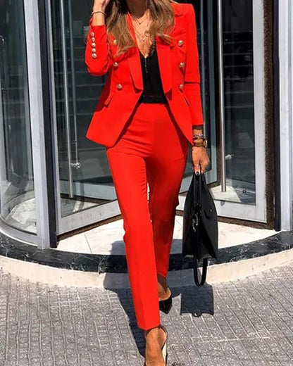 Clidress Double Breasted Suit Set