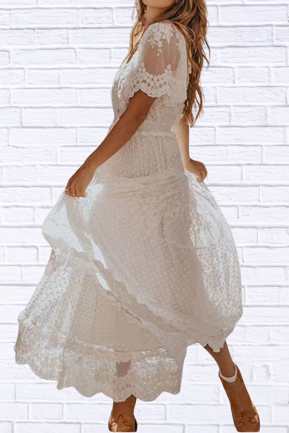 Plus Size Lace Boho Maxi Dress | Flowy & Elegant