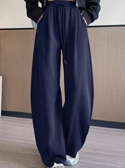 Full Size Drawstring Loose Fit Wide-Leg Sweatpants Plus Size
